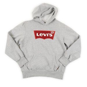 LEVI'S youth grey hoodie sweatshirt with chenille Levi's logo size L